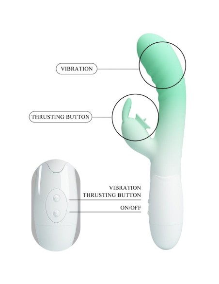 PRETTY LOVE CERBERUS VIBRADOR RABBIT 3O VIBRACIONES VERDE