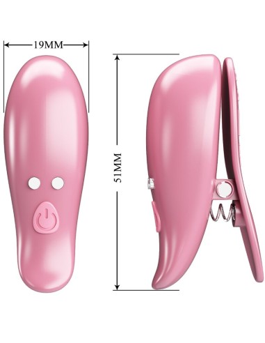 PRETTY LOVE CAILEY PINZAS PARA PEZONES 10 VIBRACIONES CONTROL REMOTO ROSA