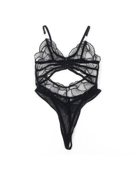 SUBBLIME 955229 BODY TRANSPARENTE CON ENCAJE HUECO NEGRO L XL