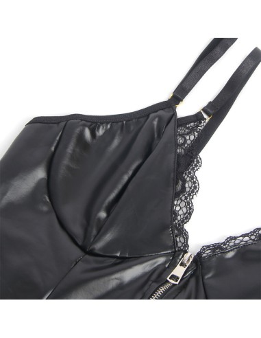 SUBBLIME 955465 BODY CON CREMALLERA DE CUERO NEGRO L XL