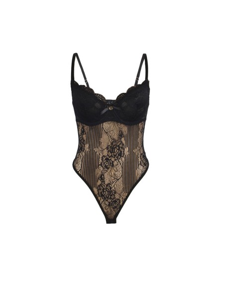 SUBBLIME 955625 BODY DE ENCAJE CON CIERRE INFERIOR NEGRO L XL