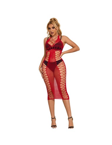 SUBBLIME 952327 VESTIDO DE REJILLA LARGO ROJO TALLA ANICA