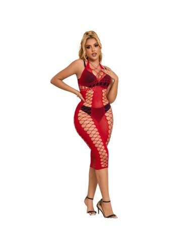 SUBBLIME 952327 VESTIDO DE REJILLA LARGO ROJO TALLA ANICA