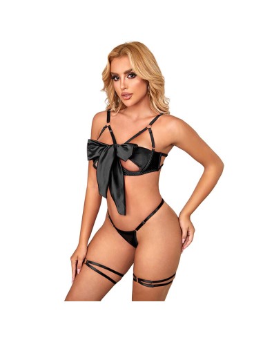 SUBBLIME 955199 SET SUJETADOR CON LAZO NEGRO AJUSTABLE S M
