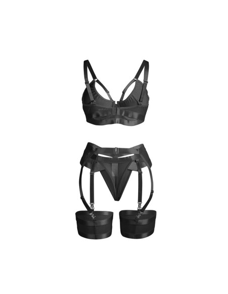 SUBBLIME 955236 SET SUJETADOR CON LIGUERO BONDAGE NEGRO S M