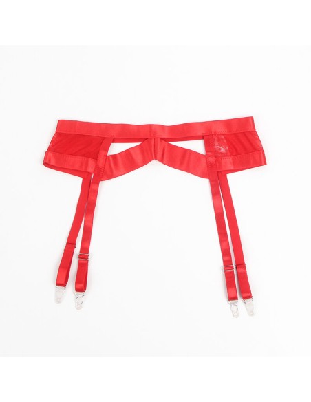 SUBBLIME 955250 SET SUJETADOR CON LIGUERO BONDAGE ROJO S M