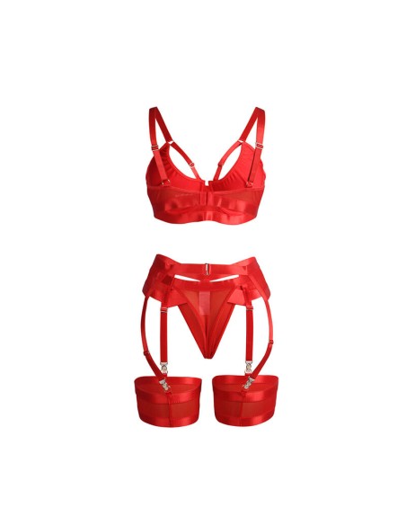 SUBBLIME 955267 SET SUJETADOR CON LIGUERO BONDAGE ROJO L XL