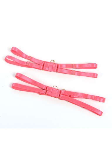 SUBBLIME 955298 SET SUJETADOR CON COLLAR Y DETALLES PARA PIERNAS ROSA FLUORESCENTE S M