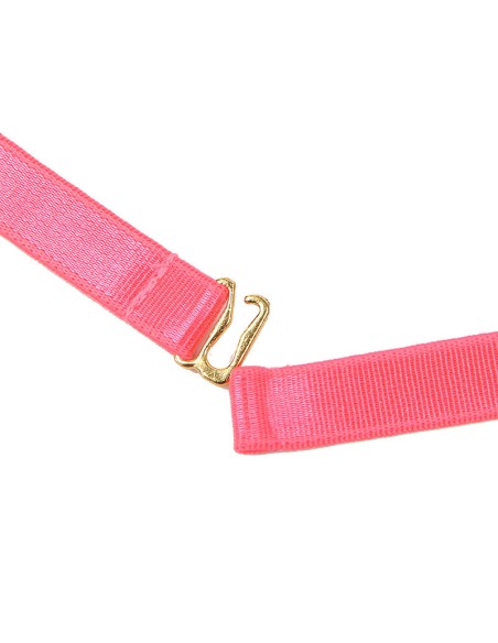 SUBBLIME 955298 SET SUJETADOR CON COLLAR Y DETALLES PARA PIERNAS ROSA FLUORESCENTE S M