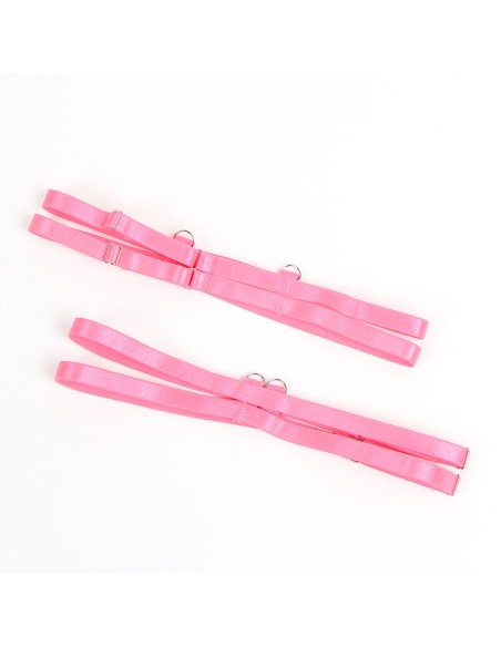 SUBBLIME 955366 SET SUJETADOR CON ENCAJE Y LIGUEROS ROSA Y MORADO L XL