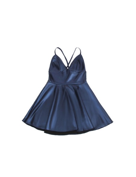 SUBBLIME 955410 VESTIDO CON TIRANTES DE CUERO AZUL S M
