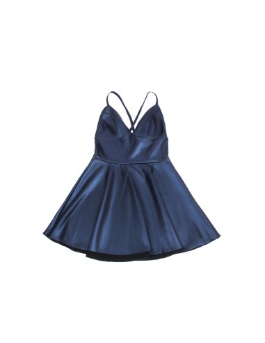SUBBLIME 955427 VESTIDO CON TIRANTES DE CUERO AZUL L XL