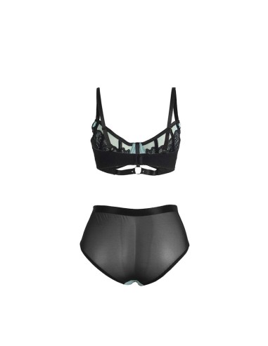 SUBBLIME 955557 CONJUNTO SUJETADOR CON CREMALLERA DE MALLA DE CHAROL VERDE S M