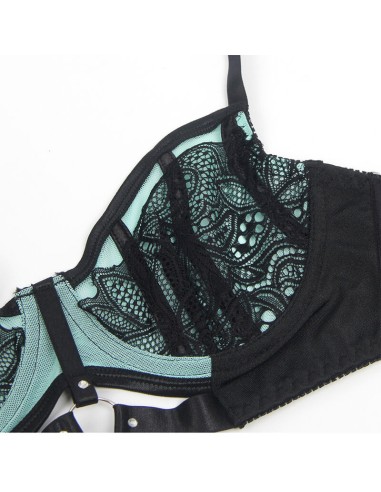 SUBBLIME 955564 CONJUNTO SUJETADOR CON CREMALLERA DE MALLA DE CHAROL VERDE L XL
