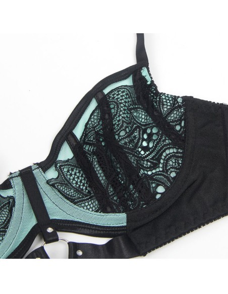 SUBBLIME 955564 CONJUNTO SUJETADOR CON CREMALLERA DE MALLA DE CHAROL VERDE L XL