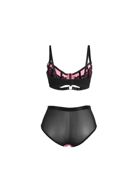 SUBBLIME 955571 CONJUNTO SUJETADOR CON CREMALLERA DE MALLA DE CHAROL ROSA S M