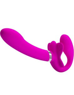PRETTY LOVE VALERIE VIBRADOR DOBLE STRAP ON 12 VIBRACIONES MORADO