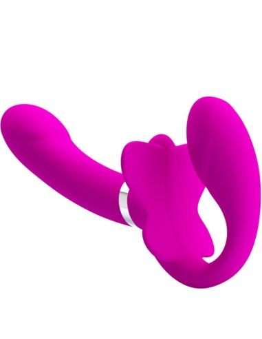PRETTY LOVE VALERIE VIBRADOR DOBLE STRAP ON 12 VIBRACIONES MORADO