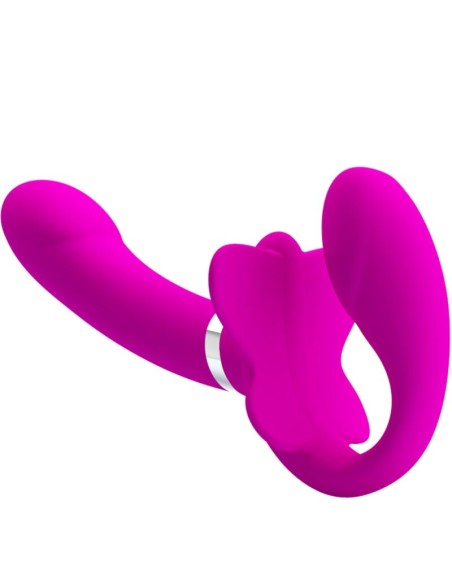 PRETTY LOVE VALERIE VIBRADOR DOBLE STRAP ON 12 VIBRACIONES MORADO