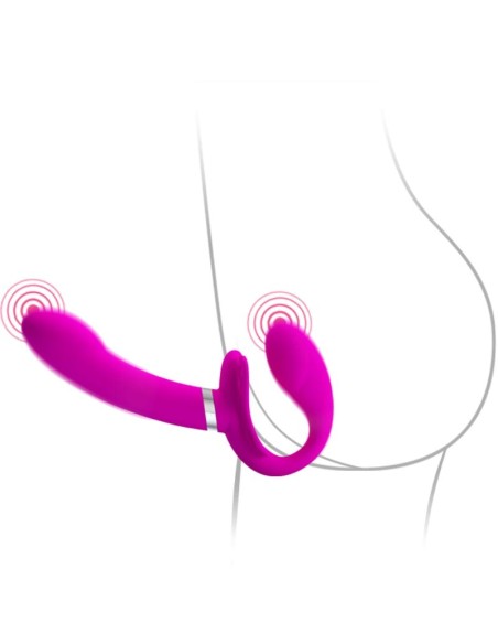 PRETTY LOVE VALERIE VIBRADOR DOBLE STRAP ON 12 VIBRACIONES MORADO