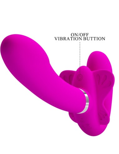 PRETTY LOVE VALERIE VIBRADOR DOBLE STRAP ON 12 VIBRACIONES MORADO
