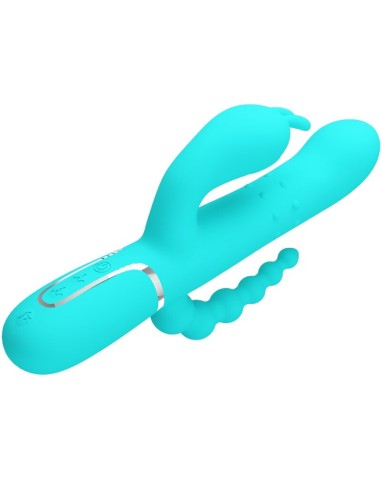 PRETTY LOVE CAMMY TRIPLE VIBRADOR RABBIT MULTIFUNCIAN 4 EN 1 AZUL