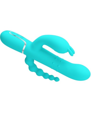 PRETTY LOVE CAMMY TRIPLE VIBRADOR RABBIT MULTIFUNCIAN 4 EN 1 AZUL