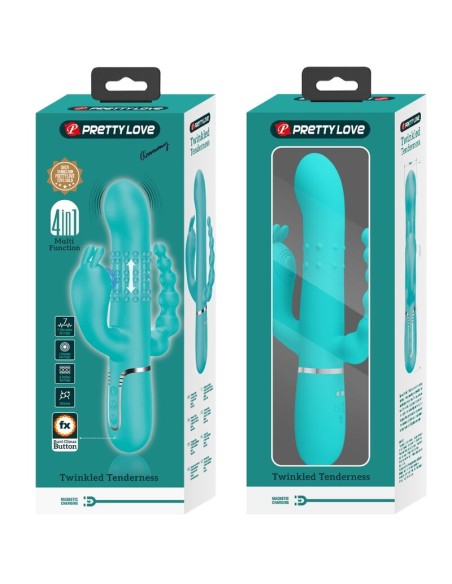 PRETTY LOVE CAMMY TRIPLE VIBRADOR RABBIT MULTIFUNCIAN 4 EN 1 AZUL