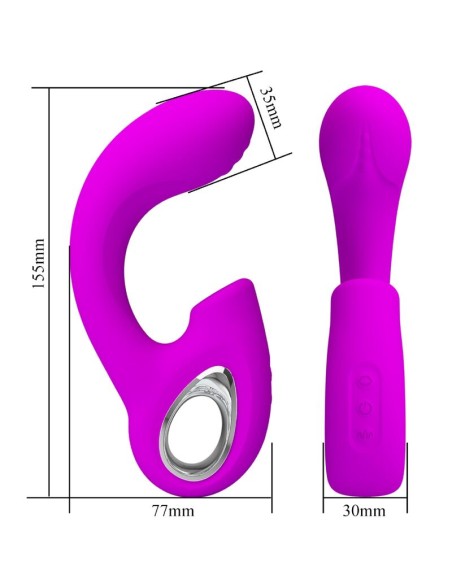 PRETTY LOVE SIBEL VIBRADOR PUNTO G ESTIMULADOR CLATORIS 10 VIBRACIONES MORADO