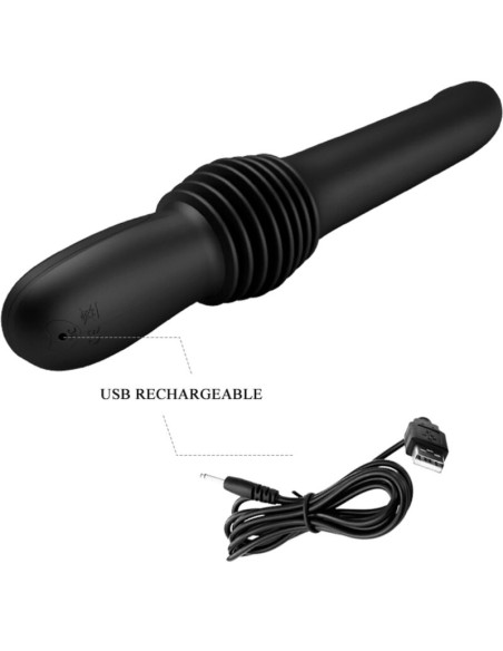 PRETTY LOVE PAZUZU VIBRADOR 3 MODOS DE EMPUJE NEGRO