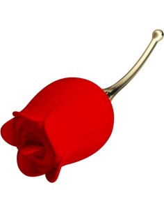 PRETTY LOVE ROSE LOVER ROSA ESTIMULADORA DE CLATORIS 12 VIBRACIONES ROJO