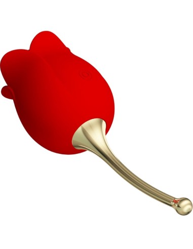 PRETTY LOVE ROSE LOVER ROSA ESTIMULADORA DE CLATORIS 12 VIBRACIONES ROJO