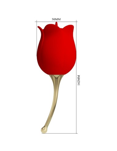 PRETTY LOVE ROSE LOVER ROSA ESTIMULADORA DE CLATORIS 12 VIBRACIONES ROJO