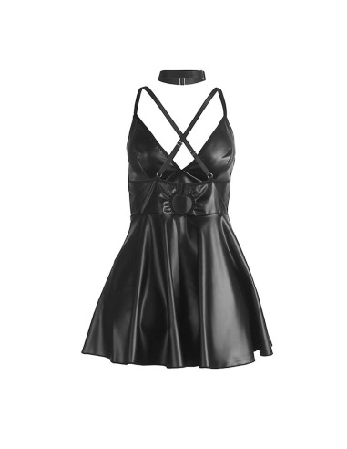 SUBBLIME 955380 VESTIDO CON TIRANTES DE CUERO NEGRO L XL