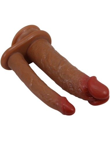 PRETTY LOVE GORAN DOBLE DILDO REALASTICO NATURAL MULATO