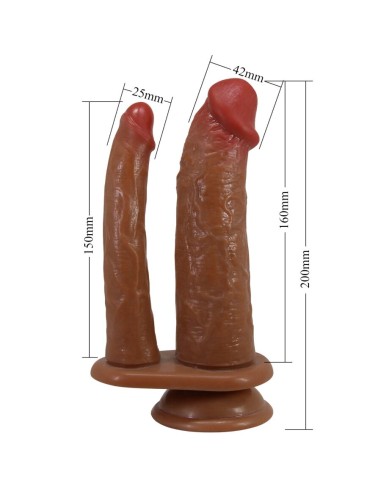 PRETTY LOVE GORAN DOBLE DILDO REALASTICO NATURAL MULATO