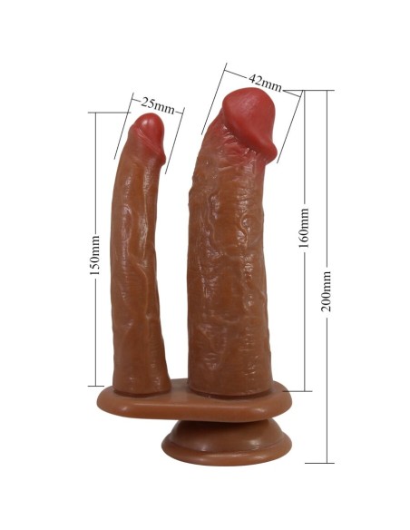PRETTY LOVE HULBERT DOBLE DILDO REALASTICO CON VIBRACIAN MULATO