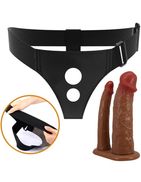 PRETTY LOVE KEAVEN HARNESS BRIEFS UNIVERSAL COMFORTABLE DOBLE DILDO