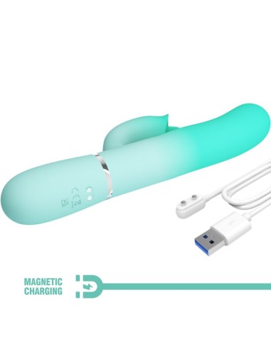 PRETTY LOVE GIGI VIBRADOR RABBIT MULTIFUNCIAN VERDE AGUA