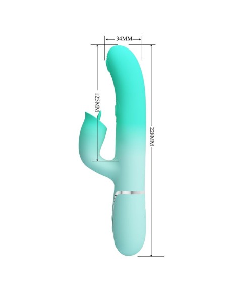 PRETTY LOVE GIGI VIBRADOR RABBIT MULTIFUNCIAN VERDE AGUA