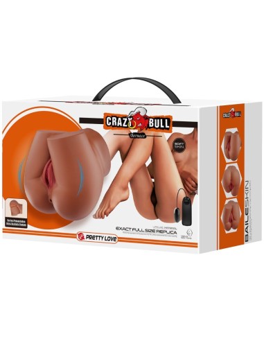 CRAZY BULL BERNACE TRASERO VIBRADOR CON VAGINA Y ANO REALASTICO NATURAL CONTROL REMOTO