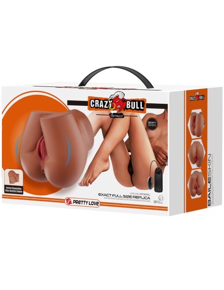 CRAZY BULL BERNACE TRASERO VIBRADOR CON VAGINA Y ANO REALASTICO NATURAL CONTROL REMOTO