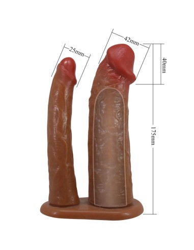 PRETTY LOVE YAIRON FUNDA PARA PENE DOBLE CON EXTENSIAN DE 4 CM MULATO