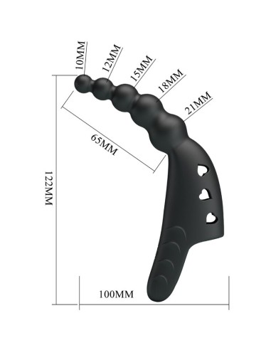 PRETTY LOVE JORDIN VIBRADOR DE DEDO 10 VIBRACIONES NEGRO