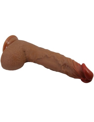 BAILE BEAUTIFUL WILKS VIBRADOR REALASTICO DE 5 CONFIGURACIONES 25 CM MULATO