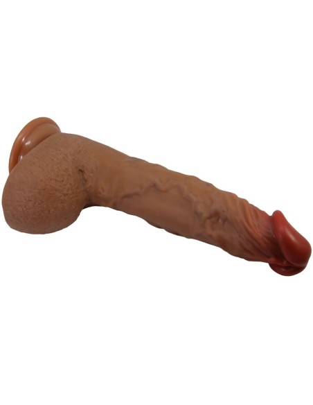 BAILE BEAUTIFUL WILKS VIBRADOR REALASTICO DE 5 CONFIGURACIONES 25 CM MULATO