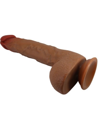 BAILE BEAUTIFUL WILKS VIBRADOR REALASTICO DE 5 CONFIGURACIONES 25 CM MULATO