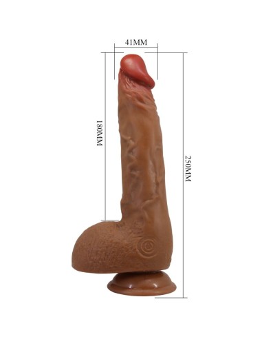 BAILE BEAUTIFUL WILKS VIBRADOR REALASTICO DE 5 CONFIGURACIONES 25 CM MULATO