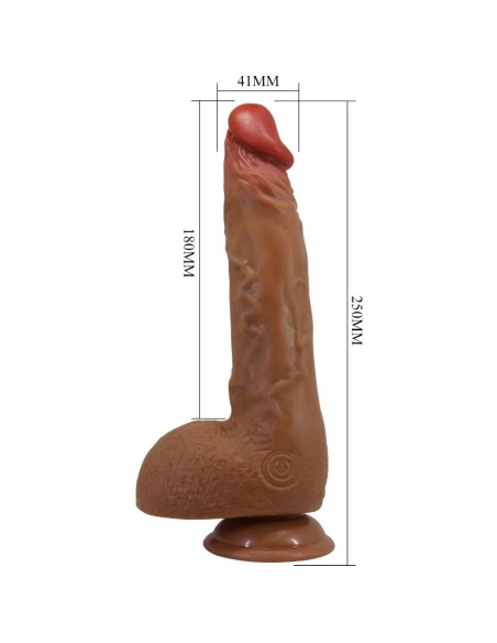 BAILE BEAUTIFUL WILKS VIBRADOR REALASTICO DE 5 CONFIGURACIONES 25 CM MULATO