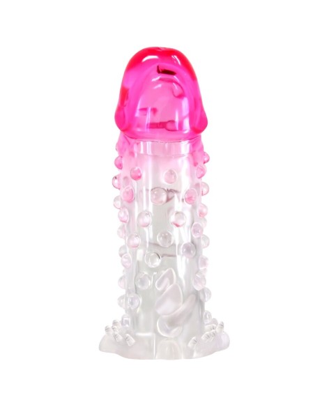 PRETTY LOVE WILFORD FUNDA REALASTICA ALARGADORA CON RELIEVE PARA PENE ROSA